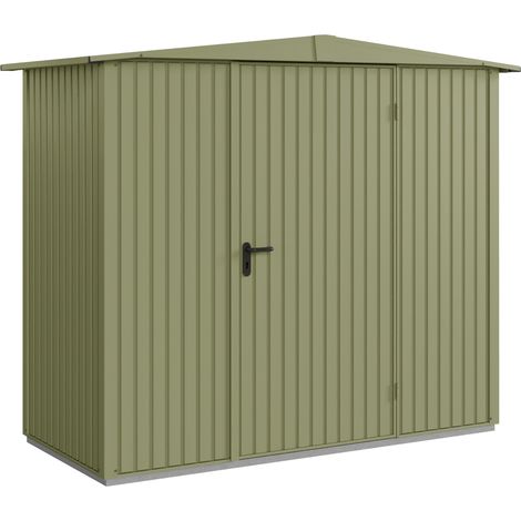 Hörmann Metall-Gerätehaus Berry Classic mit Satteldach Typ 1, 259 x 121 cm, schilfgrün, 3,1 m², 1-flüglige Tür (1/5)
