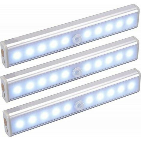 VURAHOME - Lot de 3 Lampes LED, Sans Fil, Rechargeable par USB, Aimanté, Détecteur de Mouvement, Portable. Lumière de Placard, Baladeuse de Secours, Veilleuse Enfant Lumière salon éclairage couloir.