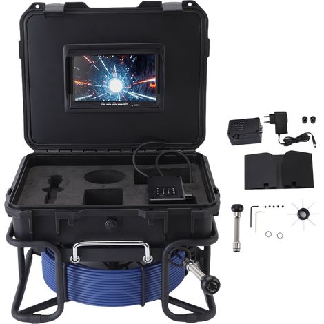 Caméra d'inspection des égouts, écran 7 pouces, 1080P, 50m, 18mm, FHD, 32G, Endoscope avec 6 lumières LED, pour les réparations de fils de plomberie, prise ue (1/5)