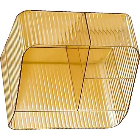 Trapezförmige Aufbewahrungsbox für den Schreibtisch, Organizer aus PP-Kunststoff für Make-up-Pinsel, 4 Fächer, Orange (1/5)