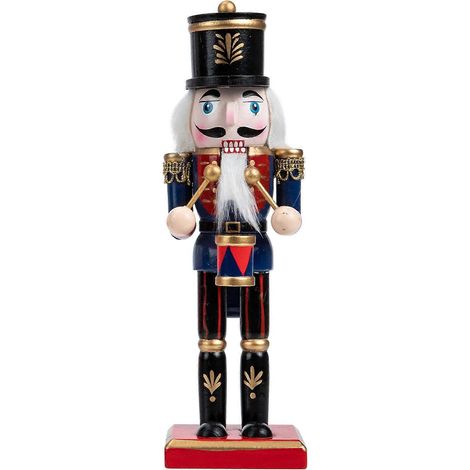 Casse-noisette de Noël en bois, décoration de table-25x7.5cm-Navy (1/2)