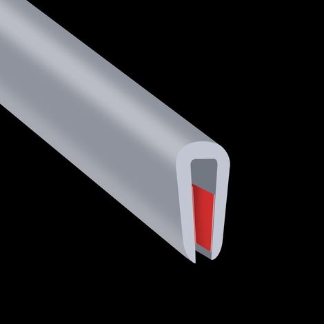Gummi-Kantenschutz 6m Grau, selbstklebend, 2mm U-Profil für Autotüren (1/5)