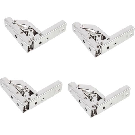 Lot de 4 charnières métalliques pour porte pliante, ouverture et fermeture en douceur, idéales pour les placards et les meubles. (1/5)