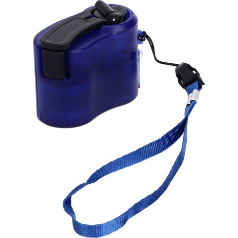 Tragbares, manuelles USB-Ladegerät für Handys, ideal zum Wandern und Campen, blaue Farbe. (1/5)