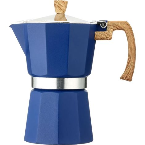 Cafetière italienne Moka en aluminium, design italien, facile à nettoyer, pour préparer un café cubain aux arômes intenses (1/5)