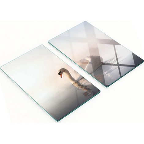 Tablas de cocina de vidrio templado con gr谩ficos, 2 piezas, Swan, 2x30x52 cm (1/5)