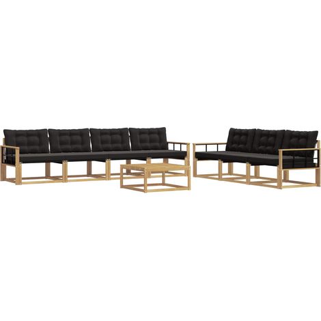 Ensemble de canapés d'extérieur 8 pc Blanc et noir vidaXL