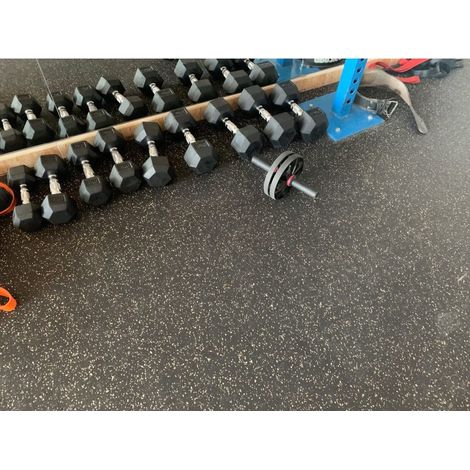 Pavimento in Gomma per Palestra 1,2 x 2 Metri, Spessore 4 mm, Nero