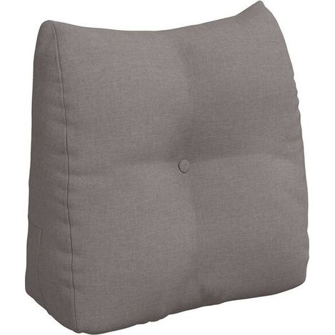 Coussin gris-brun, dimensions 45 x 24 x 50 cm, en tissu (1/5)