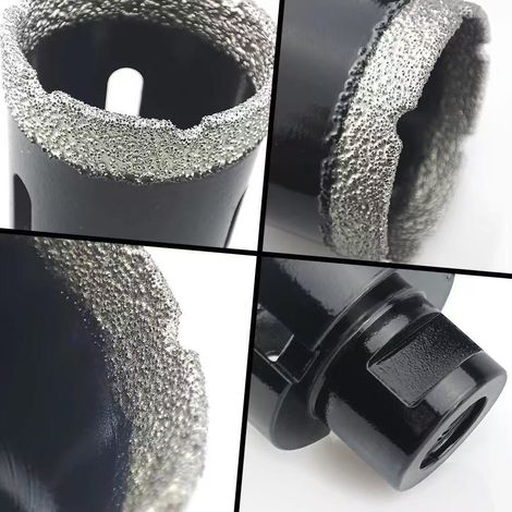 Foret diamanté à sec de 6 mm, filetage M14, soudé sous vide, pour maçonnerie, céramique, marbre, granit, béton et pierre. (1/5)