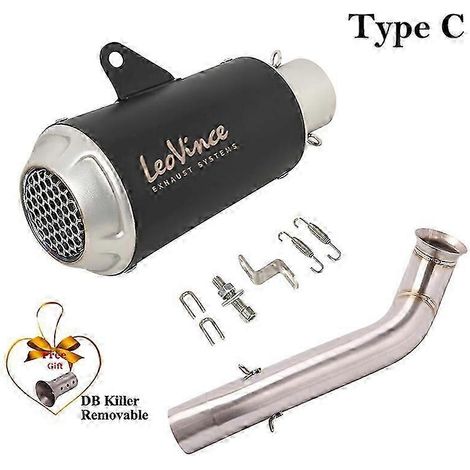Système d'échappement pour moto, silencieux en fibre de carbone modifié, tube intermédiaire avec DB Killer, pour Husqvarna Svartpilen Vitpilen 701 (Type C) (1/5)