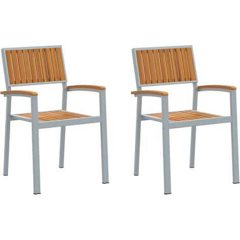 Lot de 2 Chaise de jardin，Chaise d'extérieur Marron 56 x 57 x 87 cm CFW9040214 (1/5)