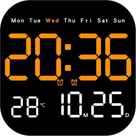 Orologio multifunzione a LED,orologio elettronico,fresco per il soggiorno,orologio da parete,da appendere e da appoggio,sveglia multifunzionale (1/5)