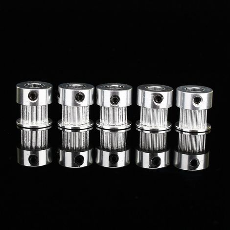 5pcs GT2 16 Teeth 5mm Bore Aluminum Timing Belt Pulley For 3D Printer CNC