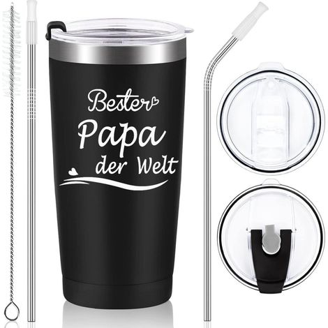 Thermobecher Edelstahl Doppelwandig 20oz 600ml Bester Papa der Welt (1/5)