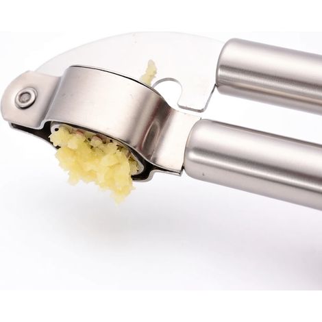 Presse-ail manuel en inox 410, manche noir, blister carton (1/5)
