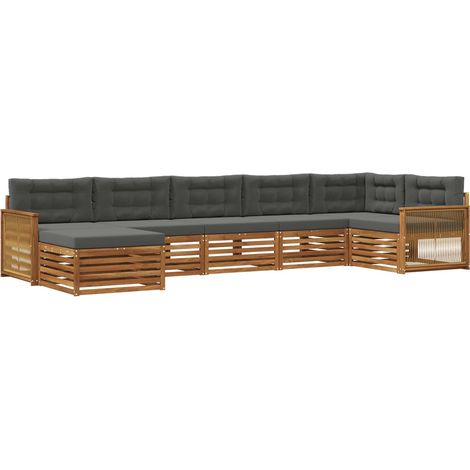 Set di divani da esterno 7 pz Naturale e Antracite vidaXL (1/5)