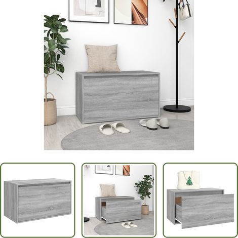 vidaXL Flurbank Grau Sonoma - Flurbank 80x40x45 cm Grau Sonoma Holzwerkstoff (1/5)
