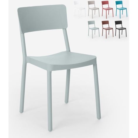 Stuhl aus Polypropylen in modernem Design für Küche Bar Restaurant Garten Liner - Hellgrau