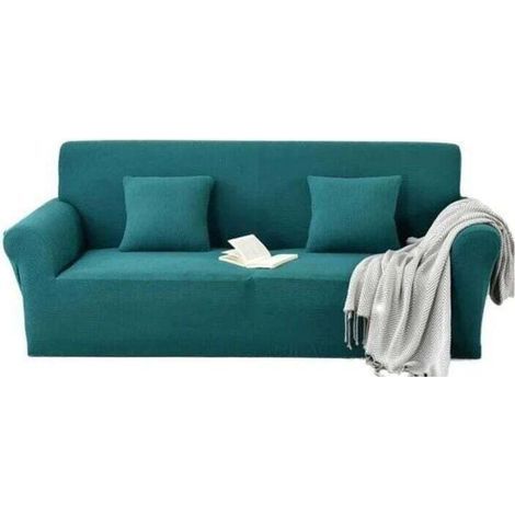 Housse canapé 2 places 145-180cm Cyan Housse Canapé Extensible Universelle Housse Canape Épais Doux Fit pour Salon Chambre