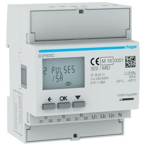 COMPTEUR TRI IND. MID - GESTION DU BATIMENT HAGER ECP300C (1/3)