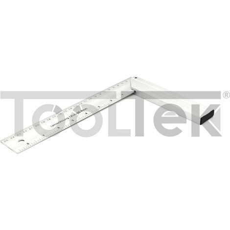 SQUADRA ANGOLARE IN ALLUMINIO 25cm 90° FALEGNAME FISSA (1/3)