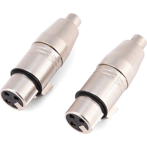 2 Pièces Adaptateur XLR Femelle 3 Broches vers RCA Femelle pour Microphone Audio (1/5)