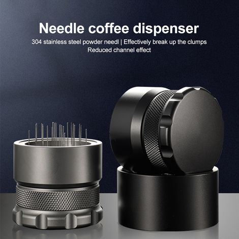 Ortviai Distributeur de Café WDT Réglable 51 mm avec 22 Aiguilles en Acier Inoxydable et Support de Brossage (1/5)