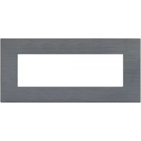 Mapam placca tecnopolimero spazzolato grigio 6 posti compatibile Matix - JOY-P5006SP-GR