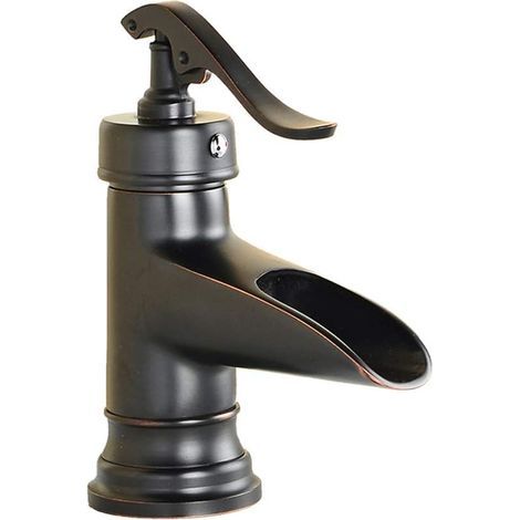Basin Faucets, Antique Brass Basin Mixer Tap Vintage Retro Style Hot and Cold Bathroom Sink Faucet Mixer Tap,Black (1/5)