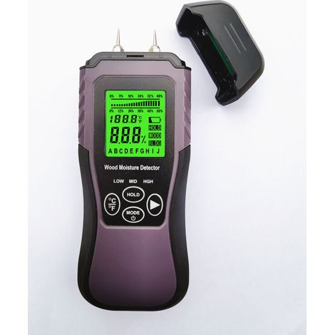 Holzfeuchtesonde, Digitaler Feuchtigkeitsdetektor, Wasserleckdetektor, Feuchtigkeitssonde für Holz und Baumaterialien, Hintergrundbeleuchteter LCD-Bildschirm DOPA (1/4)