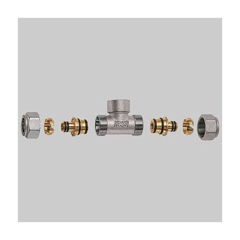 RACCORDO A TEE FEMMINA CON 2 ATTACCHI FAR COMPLETO  1 x 26 x 3     FAR