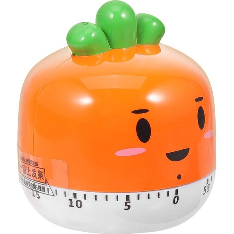 Minuteur Mécanique Forme Carotte Cuisine Orange en Plastique et (1/5)