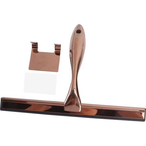 Raclette de Bain en Acier Inoxydable Lame en Silicone Bronze pour Porte de Bain et Pare-Brise de Voiture Usage Quotidien (1/5)