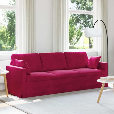 Sofa Weinrot 228 x 78 x 80 cm Samt (1/5)