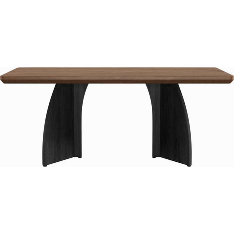 Tavolo da pranzo 160 x 80 cm in MDF colore noce per 4-6 persone (1/5)