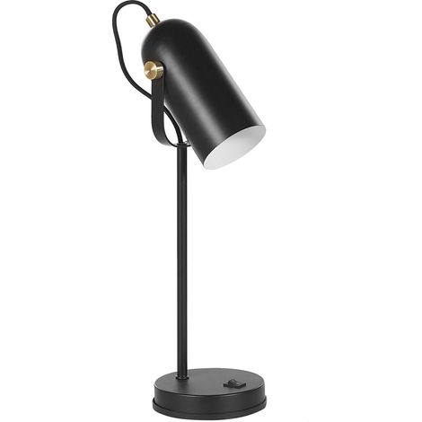 Lampada da tavolo in metallo nero Tyria