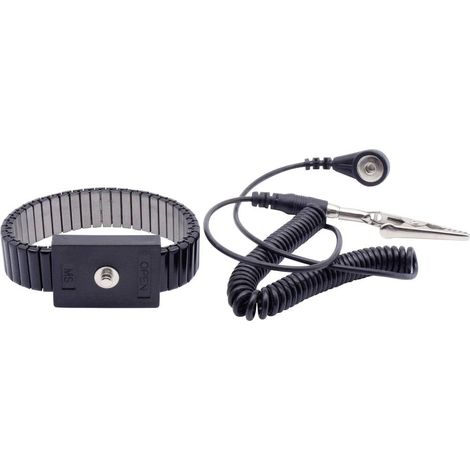 BRACELET ANTISTATIQUE (ESD) NOIR QUADRIOS 1903EC036 BOUTON-PRESSION 4 MM 1 PC(S) (1/4)