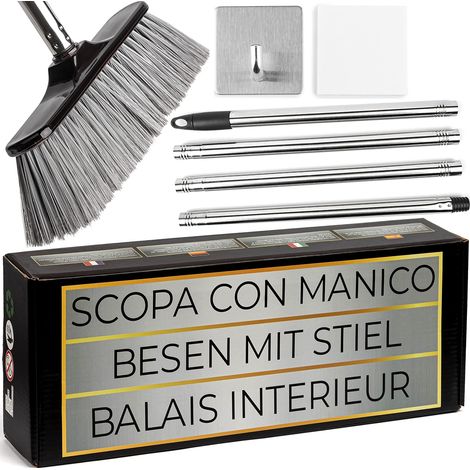 Balai télescopique, balai, balai avec poignée, balai de sol, balai pliable peu encombrant, balai à poussière, balai pour nettoyer, balai extensible, balai à poussière pour sols avec manche (1/5)