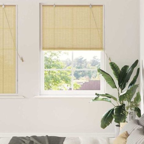 42006888 Store enrouleur avec des rideaux Nature 120 x 160 cm Bambou (1/5)