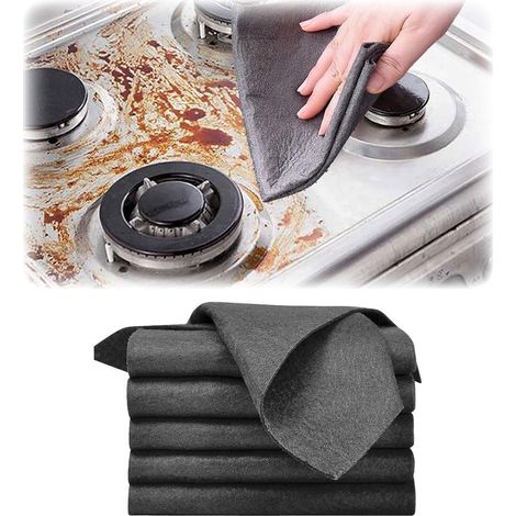 Panno magico in microfibra per la pulizia senza aloni del vetro, panno in microfibra per finestre, specchi, auto, bagno, cucina (5) (1/5)
