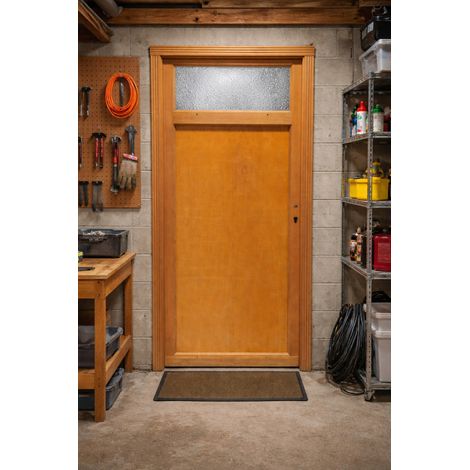 Porta di servizio in legno pagato, H,200xl,80 lato pannello P. sinistra GD MENUISERIES