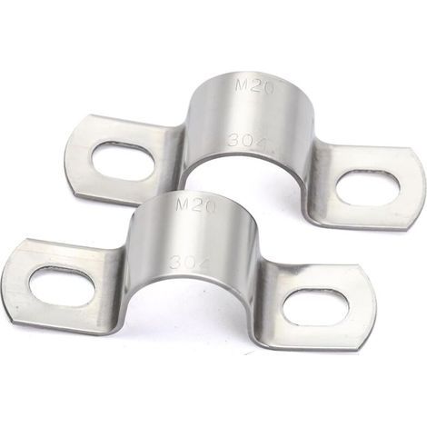 10 Pcs U-Collier de Serrage Tuyau Robustes Ø20 mm, Collier de Fixation Inox - Tuyau Pour Fixation/Attache Tube (1/4)