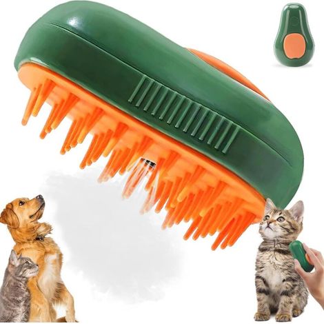 Dog Cat Steam Brush, 3 in 1 Steamy Cat Brush, Cat Brush, Dog Cat Brush, For Dogs Cats Effectively Remove Tomentose Undercoat Tangles (Green) (1/5)