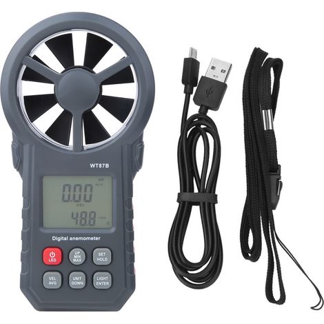 WT87B Handheld Portable USB Bluetooth Digital Anemometer Thermometer Wind Speed Meter (1/5)