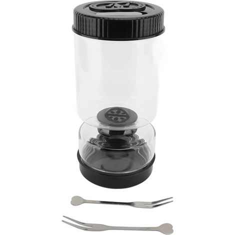 Einmachglas mit Siebeinsatz, auslaufsicherer Saftabscheider, Zitruspresse, Küchenutensilien, schwarz (1/5)