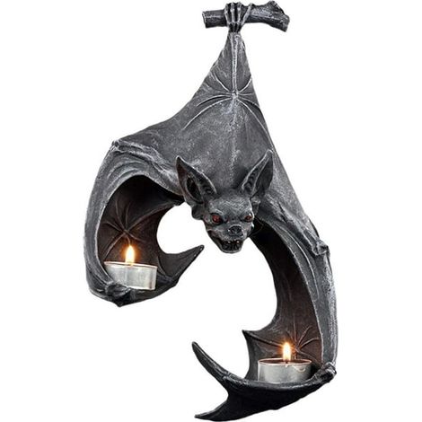 Applique murale porte-bougie, photophore chauve-souris en fer, déco murale rustique suspendue, bougeoir pour salon et couloir, 1 pièce (1/4)