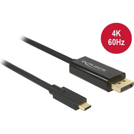 Cable USB Tipo-Cª macho Displayport macho (DP Alt Mode) 4K 60 Hz 3 m negro (1/2)