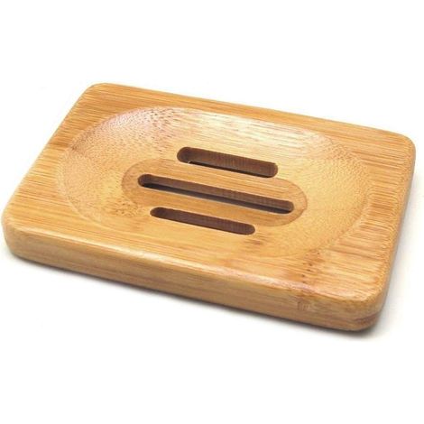 Porte-savon en bambou naturel artisanal pour salle de bain, accessoire écologique en bois, support à savon robuste et élégant (1/5)