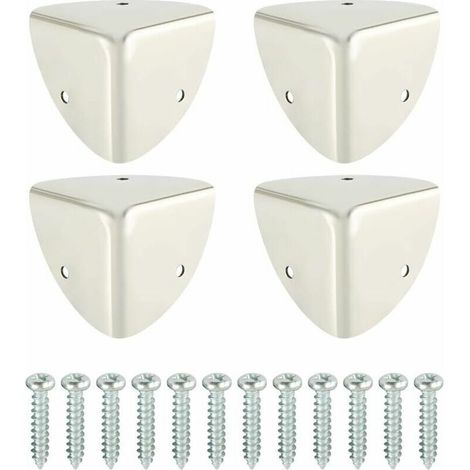 Protection Coin de Table Protection d'Angle en Métal Antirouille Protecteur et Décoration Antichoc de Sécurité pour Enfant et Bébé pour Tables et Meubles Pointus, 4Pcs, Noir Mat, EBJ039B-4P